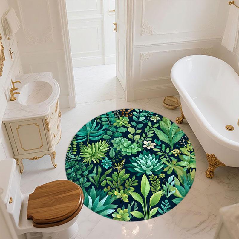 Plants pattern round rug,Carpet Rug for Living Room Bedroom Playroom ,Non-slip Floor Mat,Holiday Gifts and Birthday Gifts.
