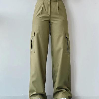 Dámské vintage cargo kalhoty Streetwear Techwear Korejský Harajuku Parachute kalhoty Béžové tepláky Široké nohavice Joggers Kalhoty