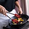 9/12 Inch Spatula Tongs with Stand Red Cooking Tongs Slotted Silicone Tongs for Kitchen Grilling BBQ Buffet Serving