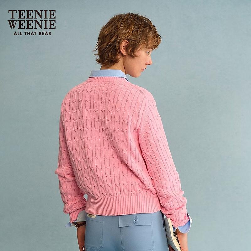 Teenie Weenie Women's Retro College Cable Knit Bear Sweater