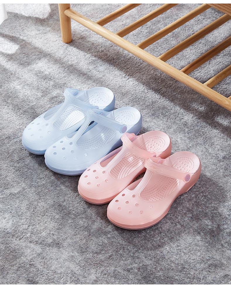 Women's Summer Non-Slip Jelly Sandals – Closed Toe, Thick Sole, Soft Beach Shoes