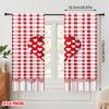 2 Stück, 2D-Flachdruck Zeitgenössische Vorhänge Kariert Liebe Langlebiger 100% Polyesterstoff (ohne Stange) Ganzjahresnutzung für