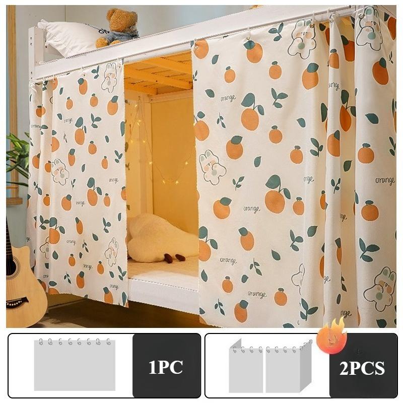 2025 Printed Student Dormitory Beds Curtains Canopy with Rope Clasp College Shade Cloth Mosquito Nets Dustproof 1.15/1.35m High