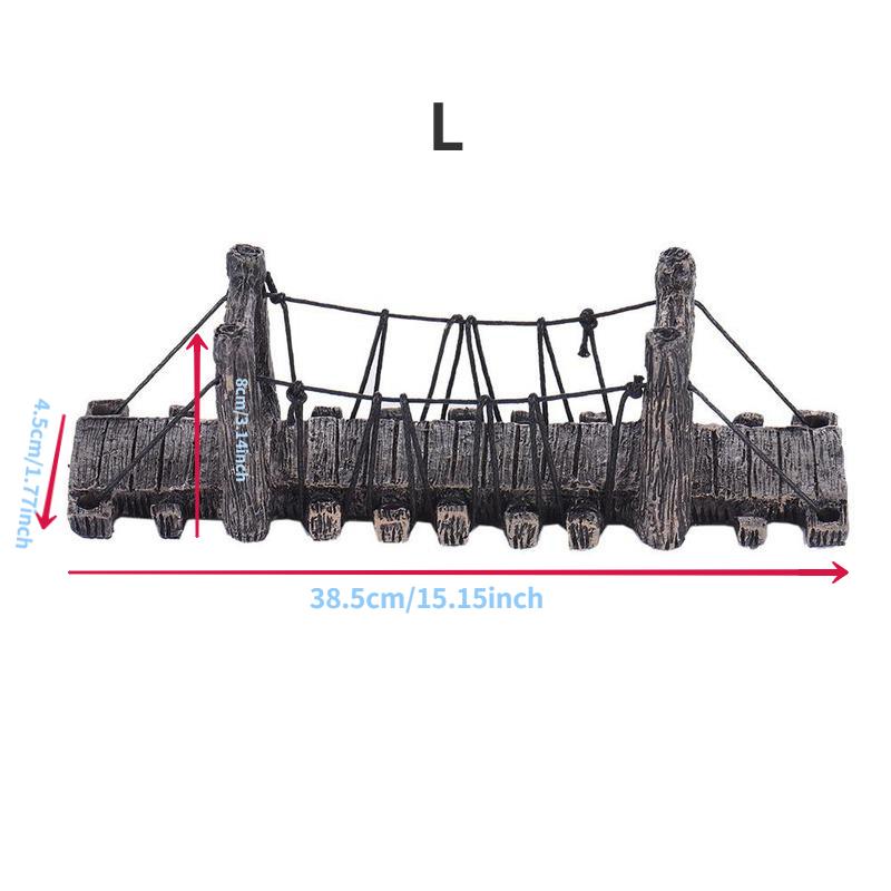 1PC Simulation Fish Tank Mountain Suspension Bridge Resin Small Rope Bridge Fish Tank Decoration