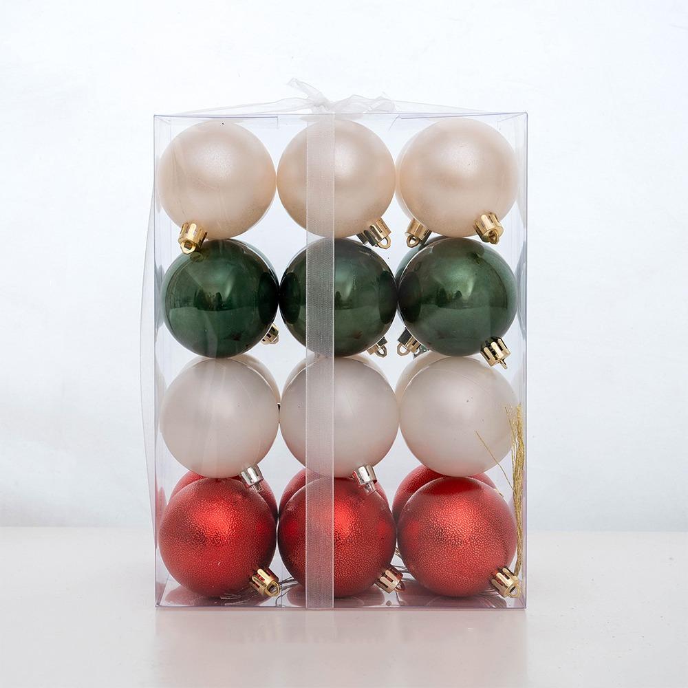 24pcs/set 6cm Christmas Hanging Ball Shatterproof Colorful Christmas Baubles Plastic Electroplated Xmas Tree Ornaments