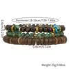 European and American Natural Wood Beads African Turquoise Coconut Shell Elastic Bracelet DIY Handmade 1-piece Set Wooden Bead Bracelet