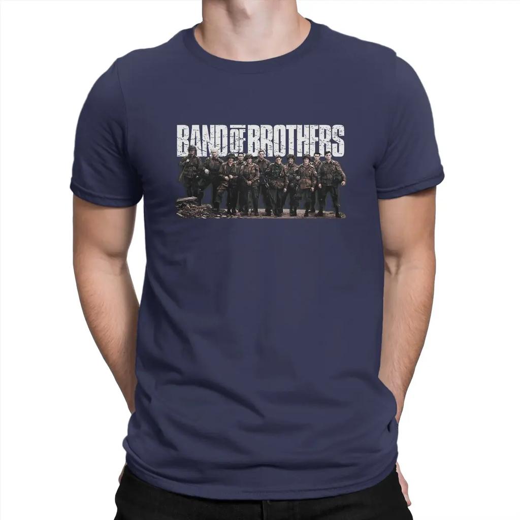 All Member T-Shirt for Men B-Band Of Brother TV Novelty Cotton Tees Round Neck Short Sleeve T Shirts Gift Idea Clothing