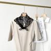 Versatile Elegant Silk Scarf Retro Solid Color Lace Scarf Flower Pattern Breathable Binder Scarf for Women