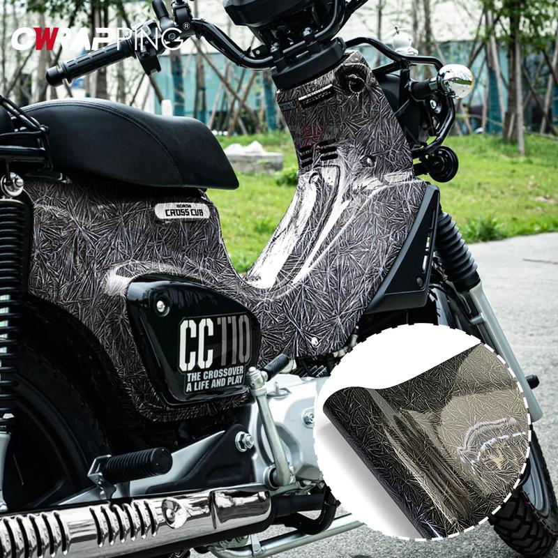 150cm Car Carbon Vinyl Film Ice Crack Glossy Black Wrapping Foil Film Self Adhesive DIY Waterproof Stickers for Car Accessories