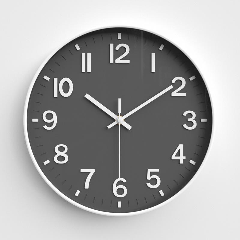 Living Room Wall Clock Modern Simple Home Clock Bedroom Silent Wall Clock Round Quartz Clock 12 Inches 30CM