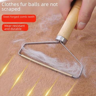 Wooden Handle Lint Remover & De-Fuzzer - Pure Copper Manual Clothes Shaver