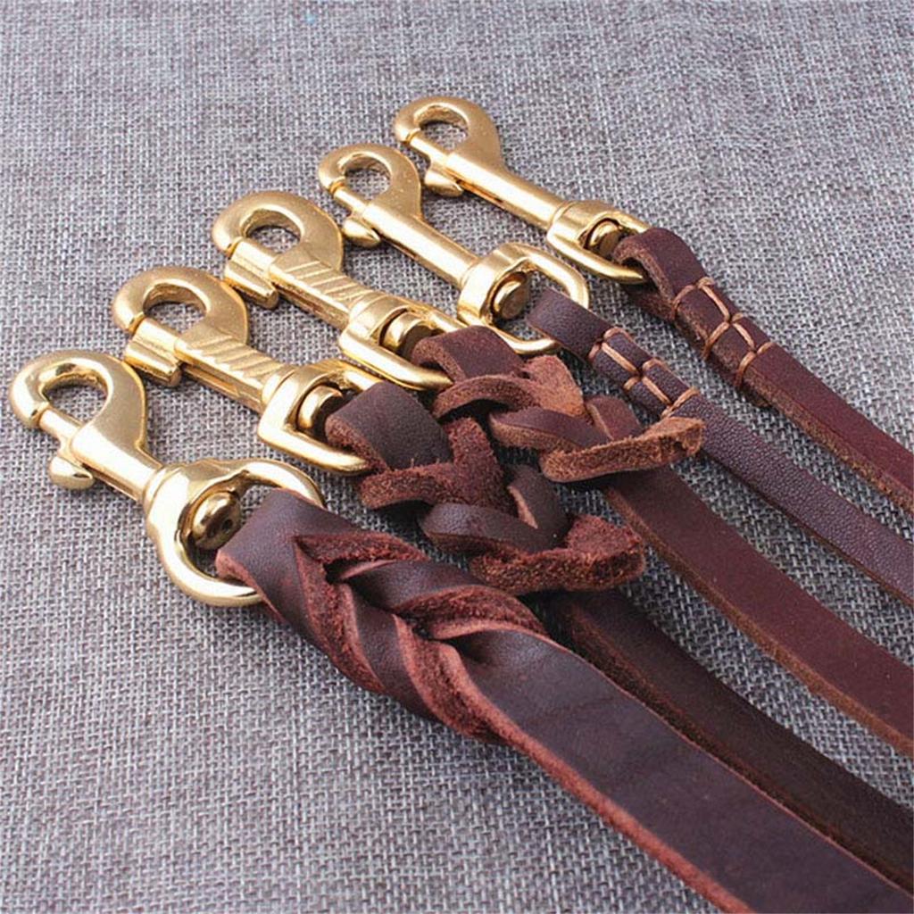 Strong Genuine Leather Dog Leash with Softening Treatment Comfortable Handle for Medium and Large German Shepherd Dogs
