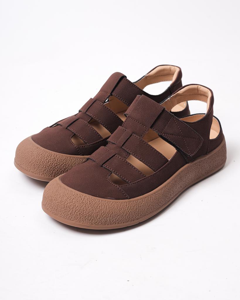 Damensandalen mit Klettverschluss Kento 254023 36 braun Nubuk