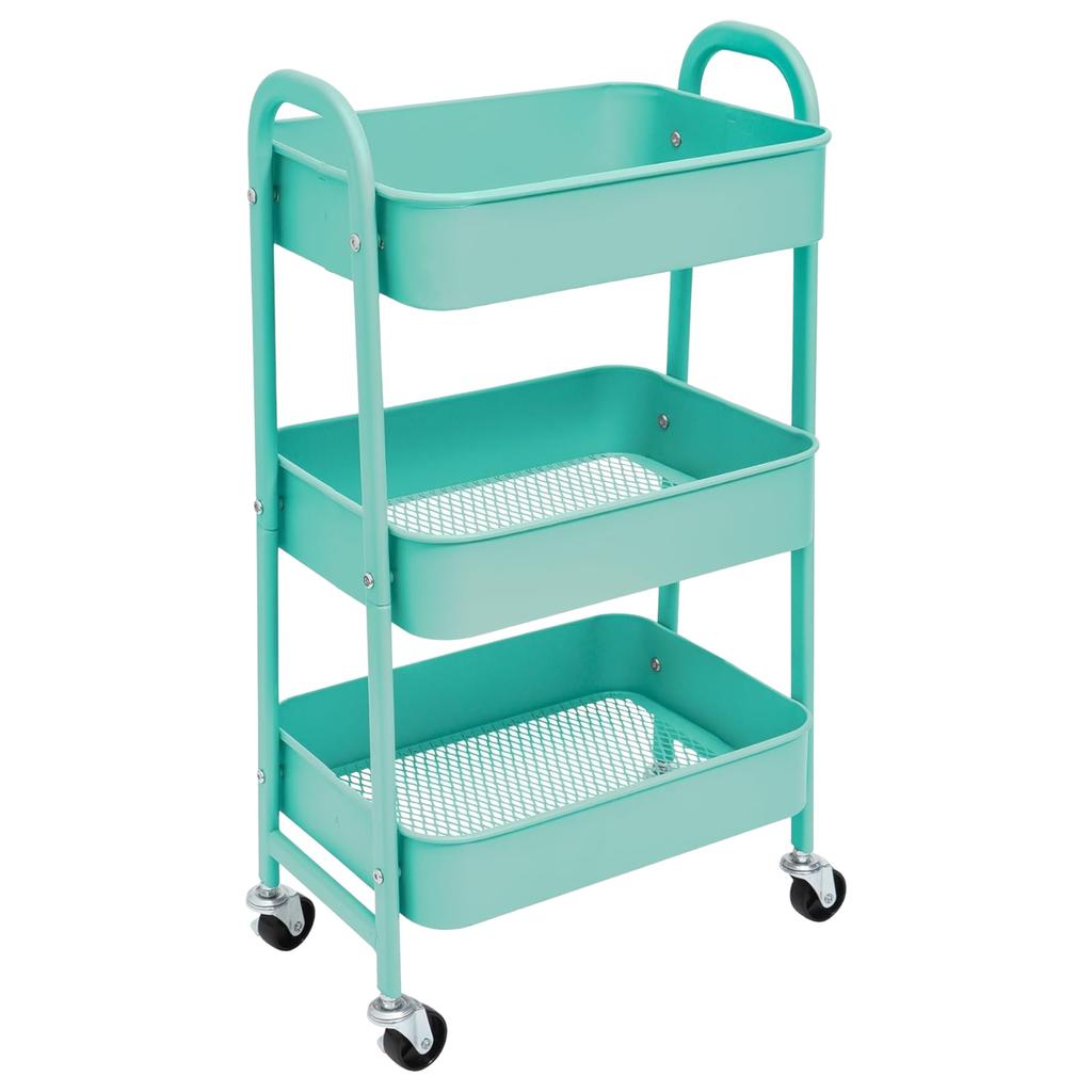 Carrello portascomparti con ruote carrello da cucina con ruote 3 ripiani carrello mobile organizer per camera da letto bagno ufficio,carrello multiuso
