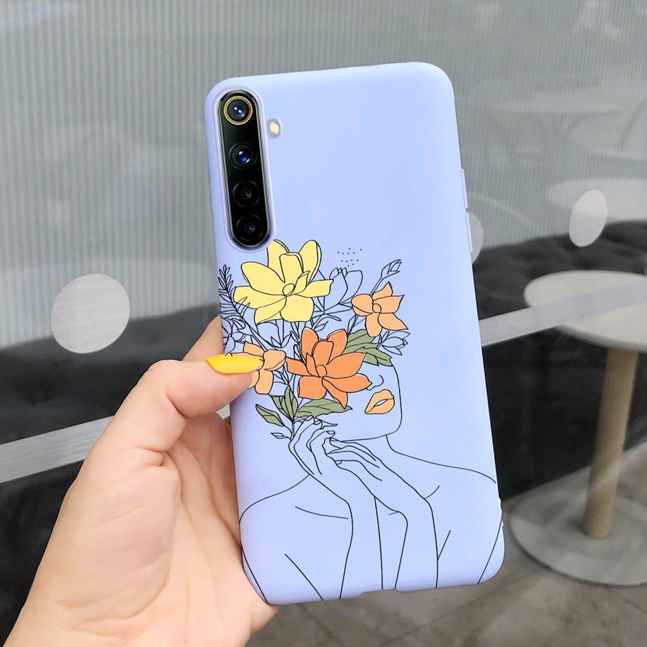 For Realme 6 6 Pro Case Cute Milk Cow Flower Patterns Soft Back Cover For OPPO Realme 6 6S 6Pro RMX2061 Coque Funda Realme6 Capa