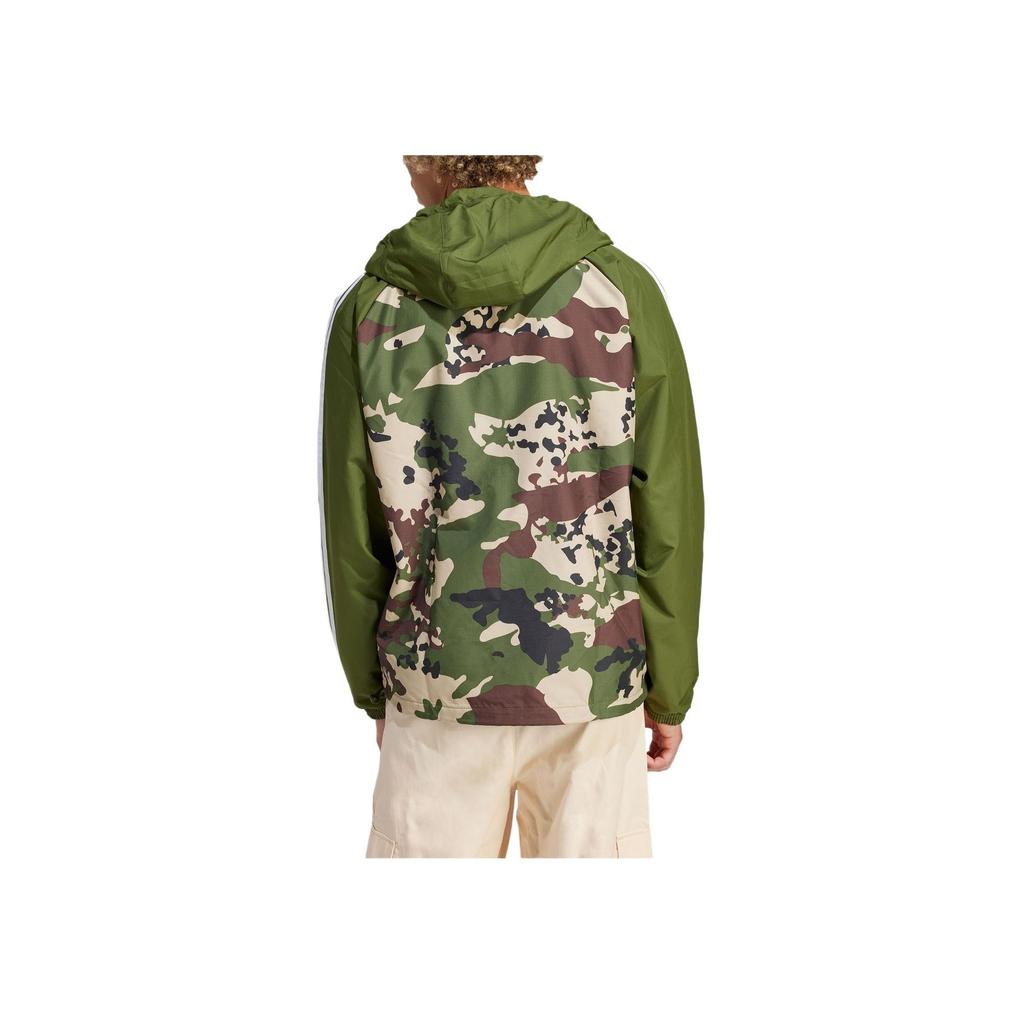 Adidas Originals Windbreaker Camo Striped Sports Hooded Jacket Men Jackets Wild-Pine IS0260