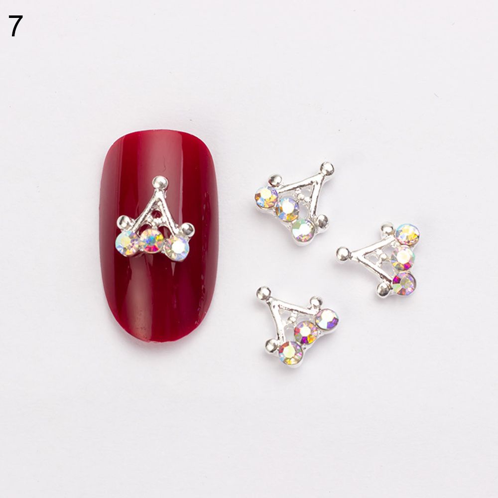 Buy Shiny Nail Art Charm Rhinestone Nail Art Jewelry Gold Silver Moon