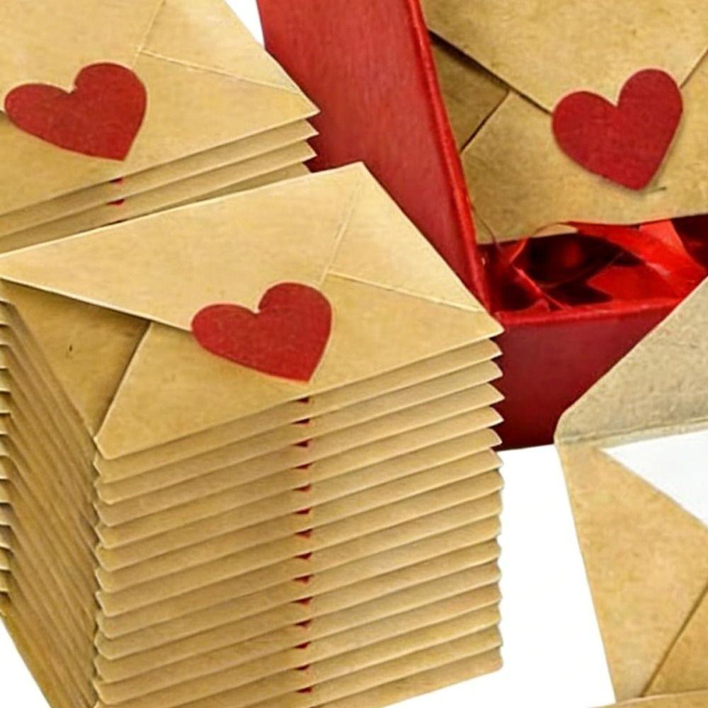 30/60Pcs Blank Mini Cards Love Letters Envelope Set Love Notes Kit  Valentine's Day