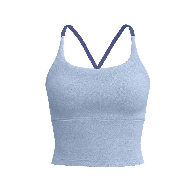 Damen High-Impact Colorblock Stoßfester Yoga Lauf-BH mit Stilvollem Rücken