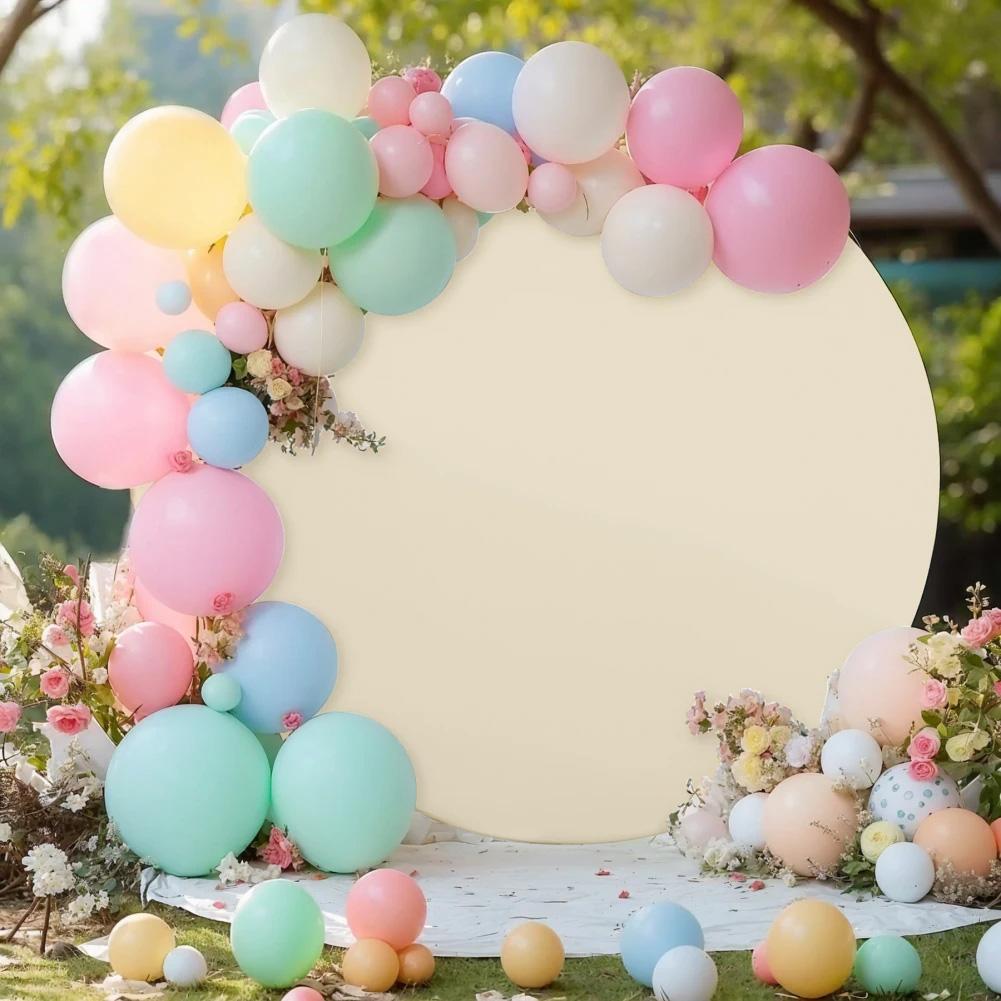Double-Sided Cover For Round Balloon Arch Photo Wall 200 Cm Champagne