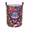 Cheshires Cat Laundry Basket Collapsible Alice In Wonderland Funny Clothing Hamper Toys Organizer Storage Bins