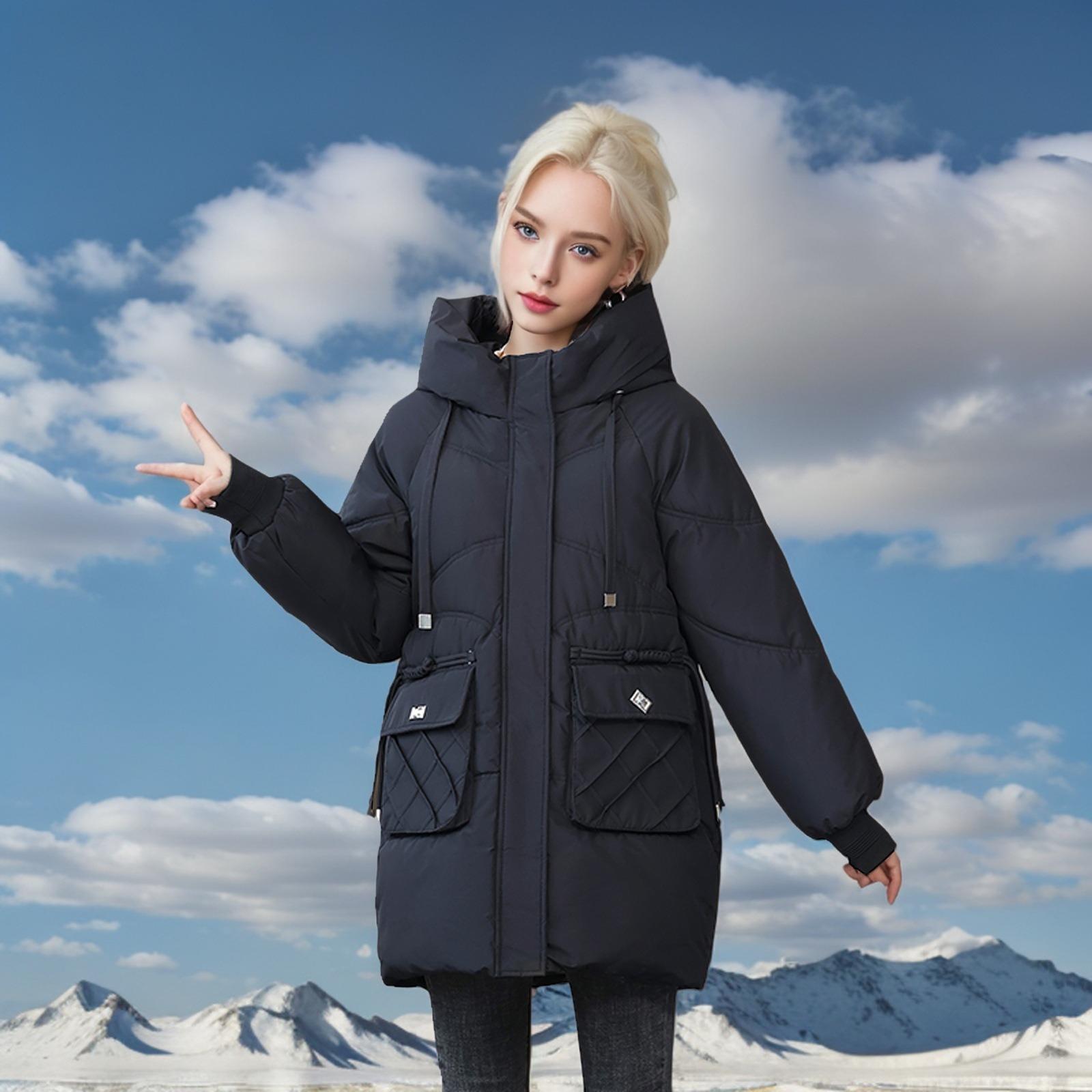 

Женская модная куртка Bakery Down, женская зимняя куртка средней длины с капюшоном и хлопковой подкладкой XXXL