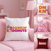 Food Dunkin' Donuts Cushion Cover Plush Fabric Soft Double-Sided Printed Sofa Pillow Case Colorfast Home Decor Gift