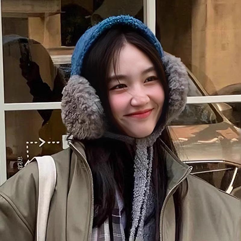 Fashion Cute Rolled Plush Earmuffs For Women New Winter Style For Outdoor Cold Protection Thickened Warm Earmuffs With Straps