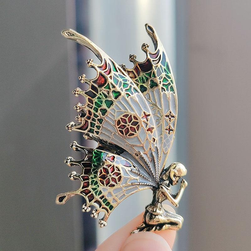 

Креативная глазурованная брошь Феникс из пресноводного жемчуга ручной работы в виде масляной ниши, булавка в виде ангела, винтажная брошь, булавка, аксессуары