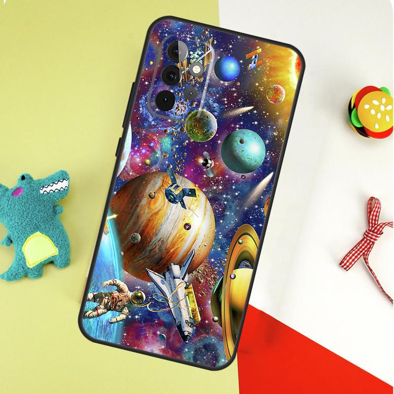 Moon Stars Space For Samsung Galaxy A53 A33 A13 A54 A34 A14 A55 A35 A15 A05 A06 A16 A22 A32 A52 Phone Case