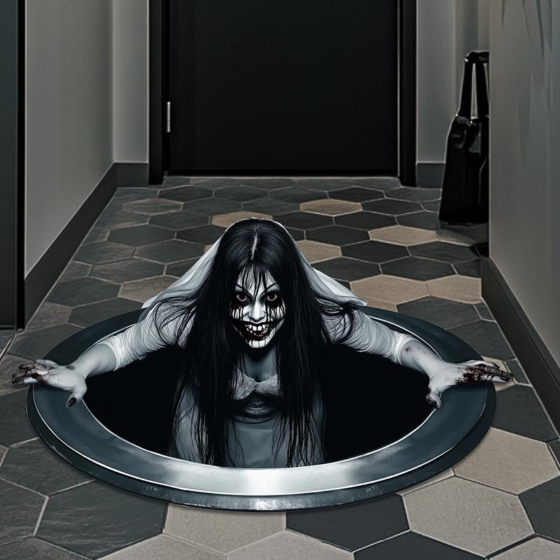 Halloween Wall Stickers Horror Horror Long Hair Ghost Bridal Floor Stickers Bedroom Living Room Home Decoration Wall Stickers