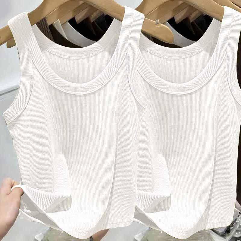 Geripptes Camisole-Oberteil aus Eisseide für Damen mit U-Ausschnitt und Spaghettiträgern für Frühling und Sommer