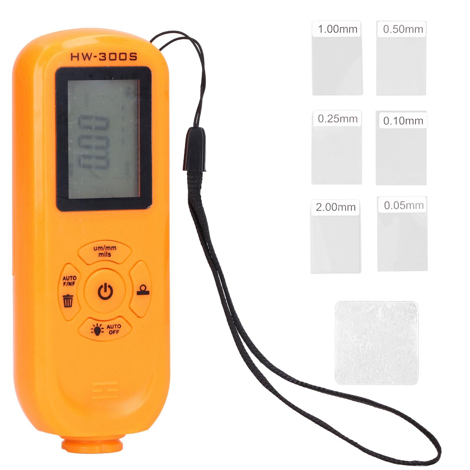 HW‑300S Coating Thickness Gauge Digital Backlight LCD Film Thickness Meter for Manufacturing Metal Processing Chemical