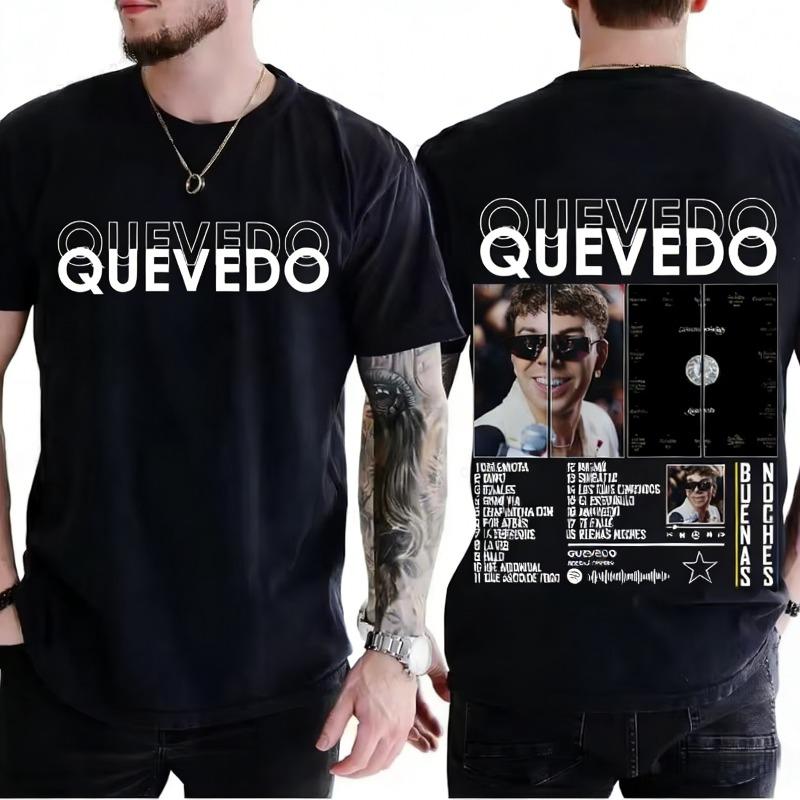 Rapper QUEVEDO Buenas Noches Tshirt Men Women Clothing Casual Tshirts Fashion Hip Hop Short Sleeve T Shirt Hip Hop Streetwear