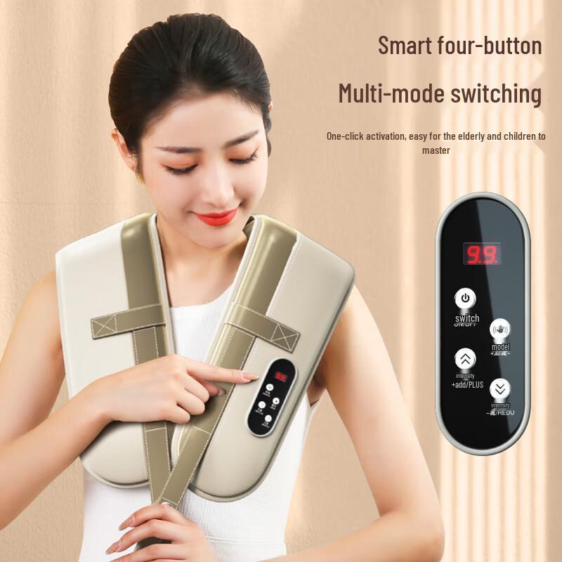Chigo 4-Head Pounding Shoulder Neck Massager with Heat CN Plug (adapter Included)