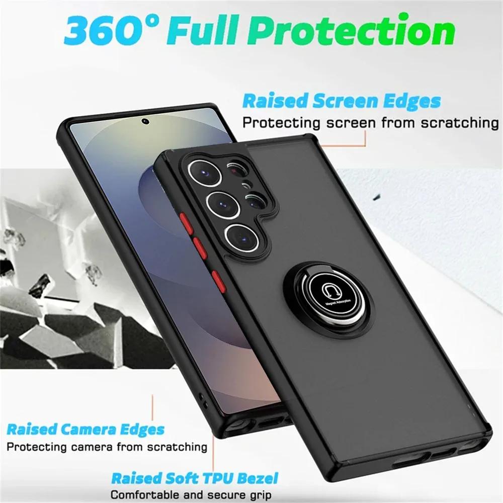 Luxury Magnetic Stand Shockproof Phone Cases for Samsung Galaxy S26 S25 S24 S23 S22 Ultra Plus FE Note 20 Ultra Magnetic Cover
