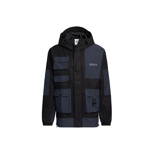 

adidas Letter Print Color-Blocked Sports Outdoor Workwear Jacket Men’s Black XS чёрный