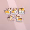 Letter Delightful Corgi Brooch Pin Vibrant Cartoon Design Versatile Fashion Accessory