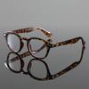 Fashion Round Small Frame Rivet Computer Glasses Classic Tortoiseshell Pattern Men Women Anti Blue Light Ultra Light Vintage Clear Lens Eyewear