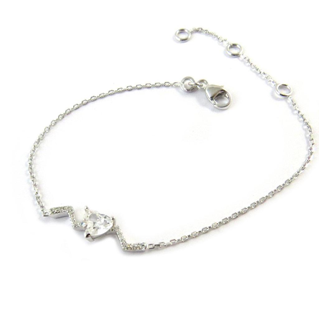 Altesse [P0572] - Silver Bracelet 'Love' Silver White (rhodium Plated)