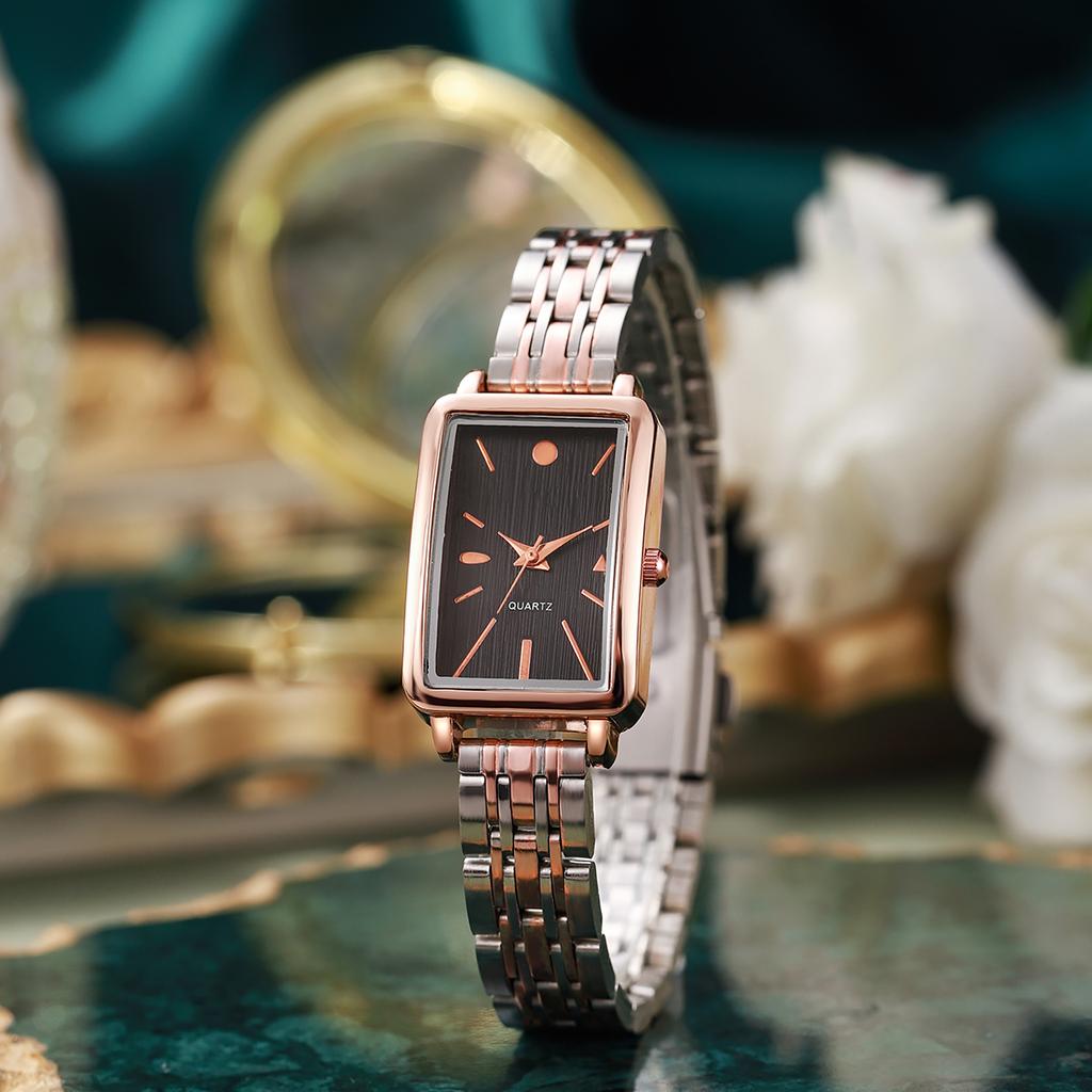Модные квадратные часы с простым кварцевым механизмом и стальным ремешком