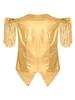 Women Rave Clubwear Disco Vest Sequins Fringe Fly Sleeve V Neck Front Zip Glitter Front Metallic Back Tank Top for Party