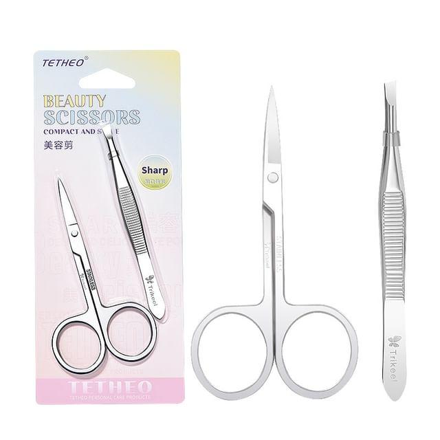 Charyeina - Set: Kosmetikschere und Pinzette aus Edelstahl