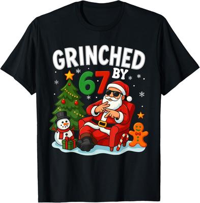 67 Six Seven Meme Weihnachts-Grinch-T-Shirt