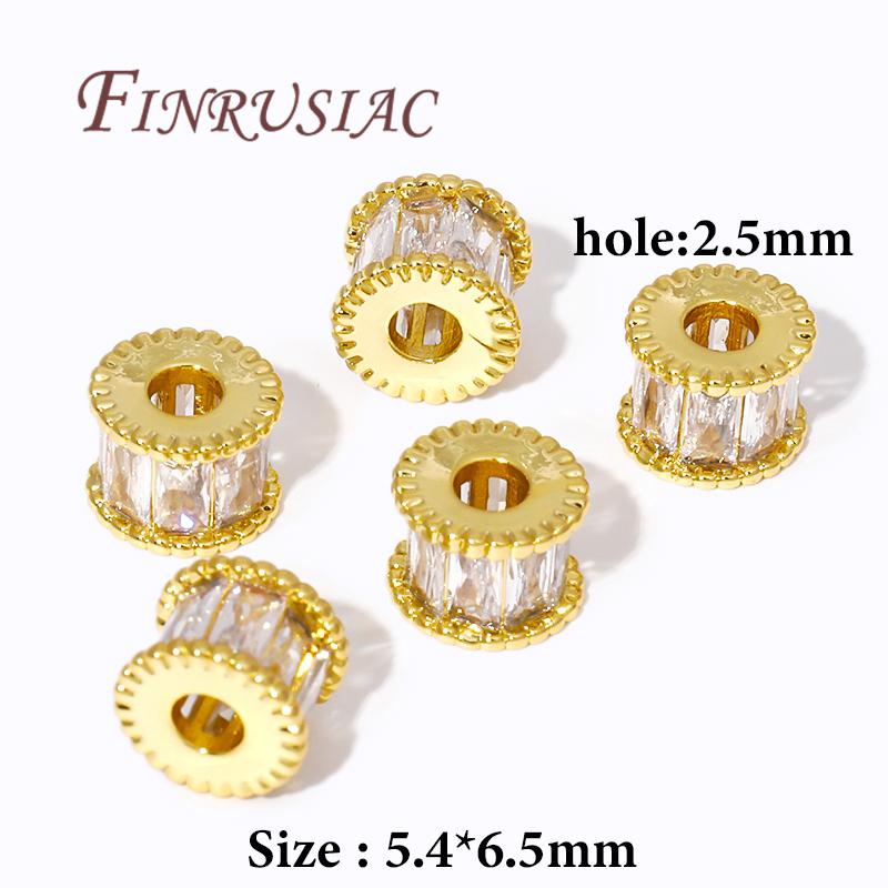 18K Gold Plated Zirkon Kristall Perlen Für Armbänder, Abstandshalter Perlen Für Schmuckherstellung DIY Fundstücke Zubehör,Perlen Trenner