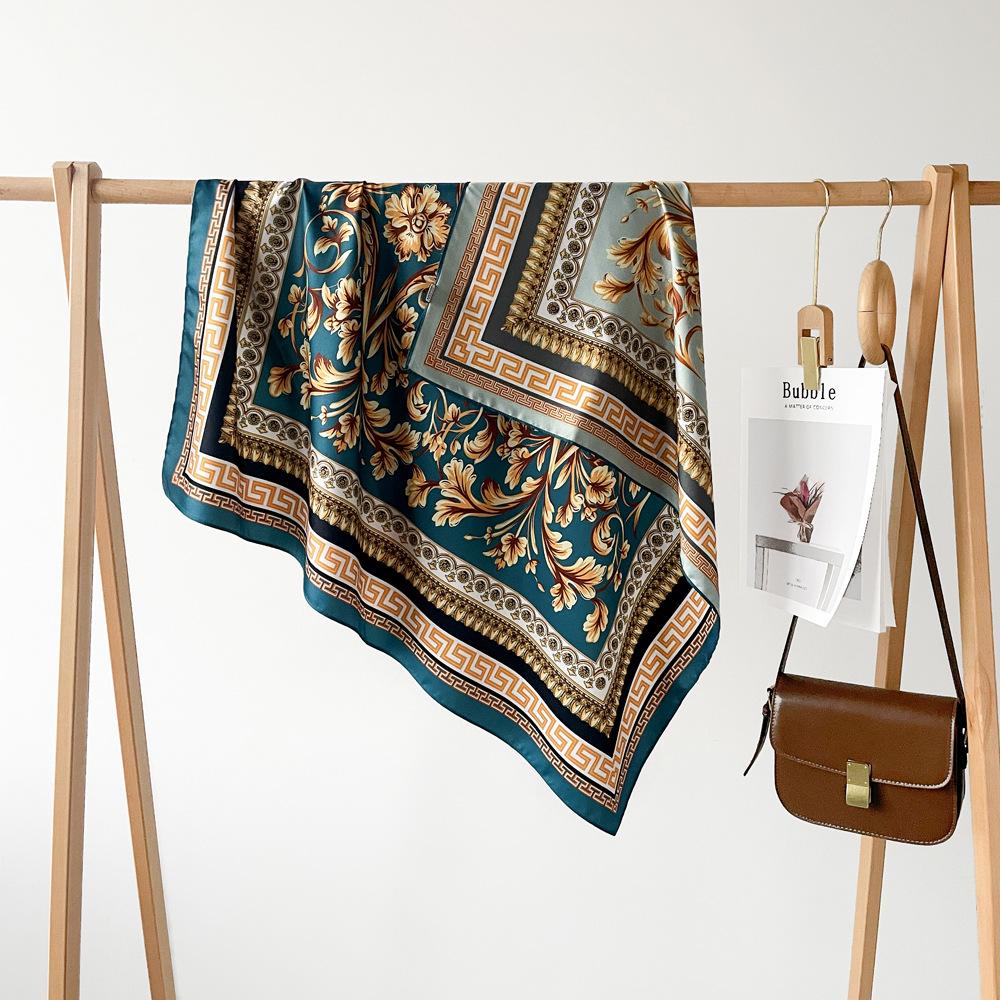 90*90Cm Square Scarf Twill Cotton Feeling Women Head Shawls And Wraps Luxury Print Neck Scarves Hijab Bandana Pashmina