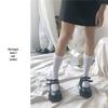 Japanese-Style White Silk Bow Knee-High Stockings