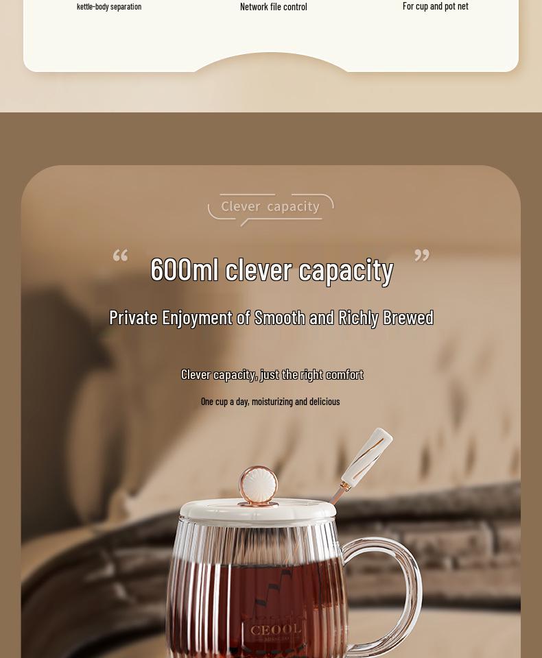 Kompaktní elektrický čajovar: Multifunkční mini zdravotní hrnec a květinová konvička na čaj se samostatným vařičem