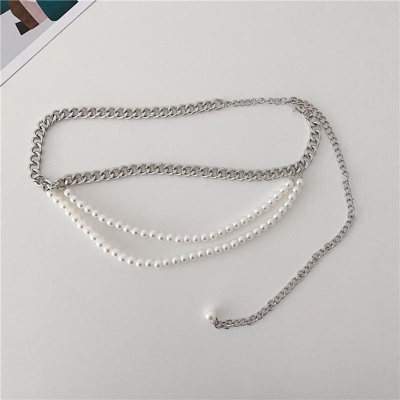Multilayer Pearl Waist Chain for Women's Fashion Retro Character Playing Body Accessories Sexy Party Accessorie Gift
