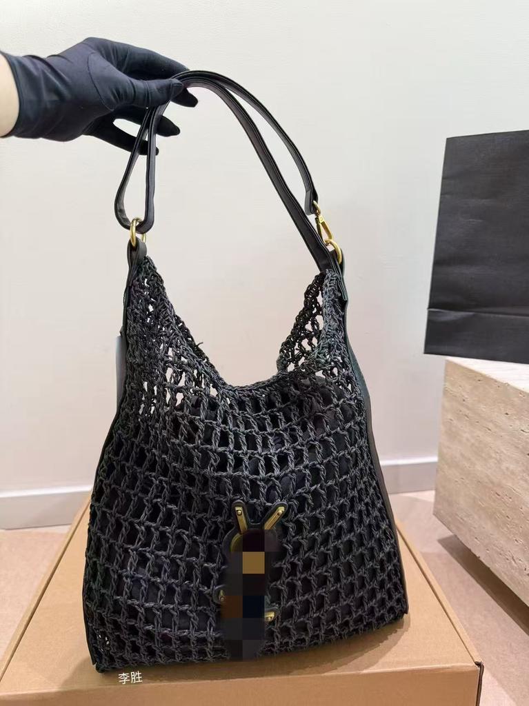 New Seaside Vacation Large-capacity Straw Woven Bag Women's Fashion Raffia Beach Bag Hollow Versatile Woven Bag